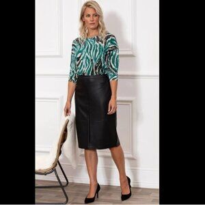 Reitmans Elegant Black faux Leather Skirt size 4